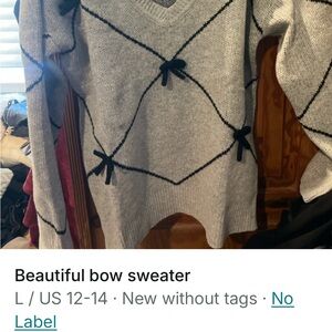 Gray Bow Sweater